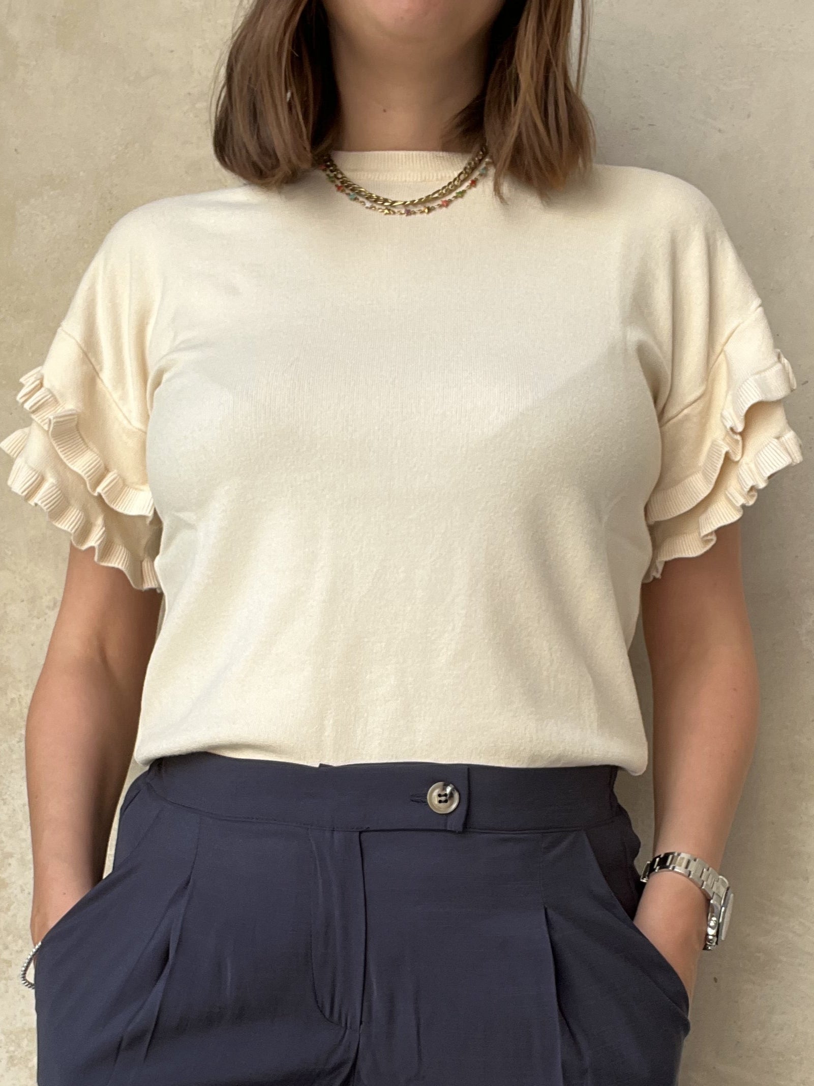 MAGLIA IN VISCOSA CON MANICA ROUGE