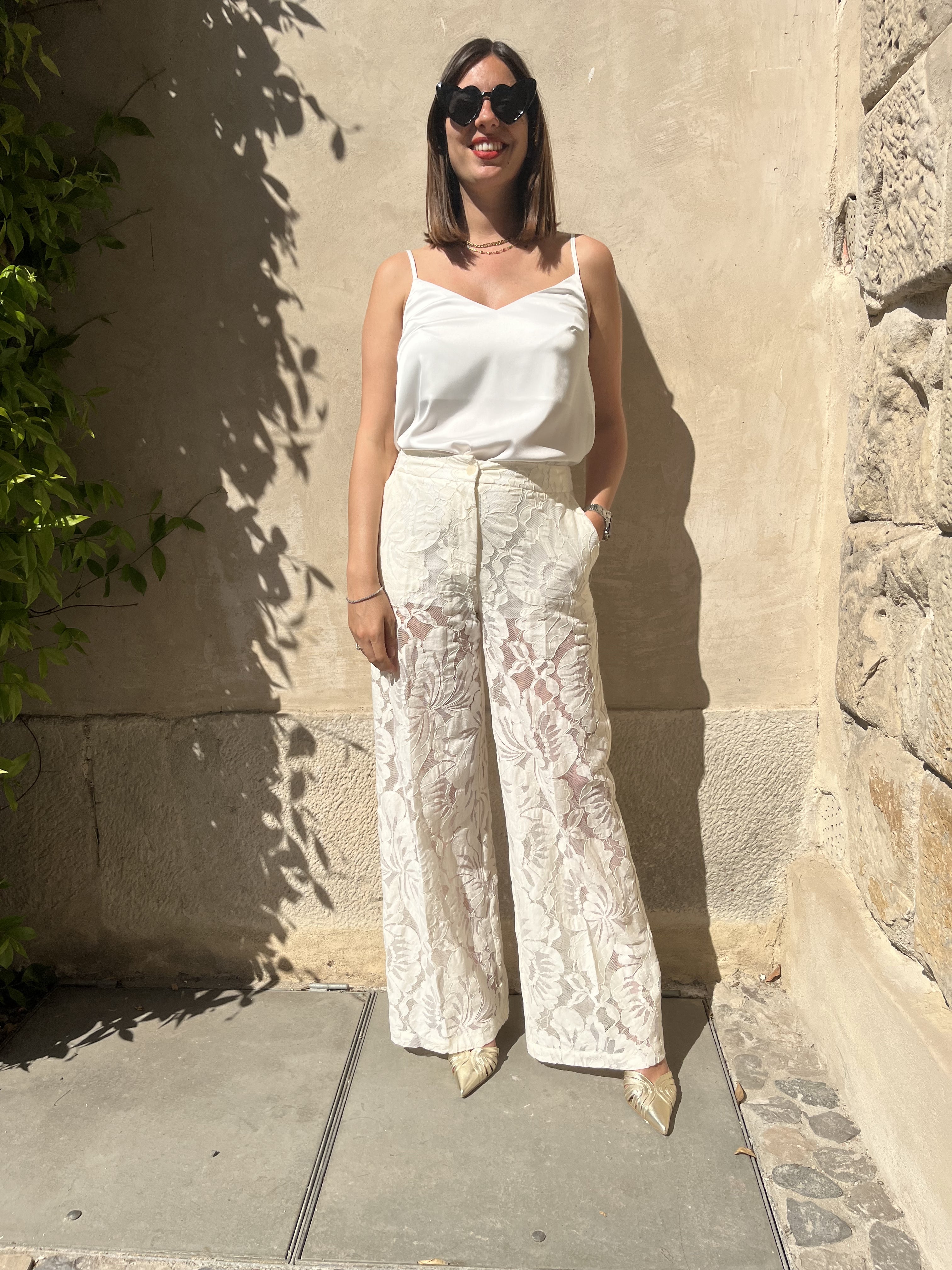 PANTALONE LARGO IN PIZZO