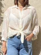 CAMICIA IN MUSSOLA RICAMATA