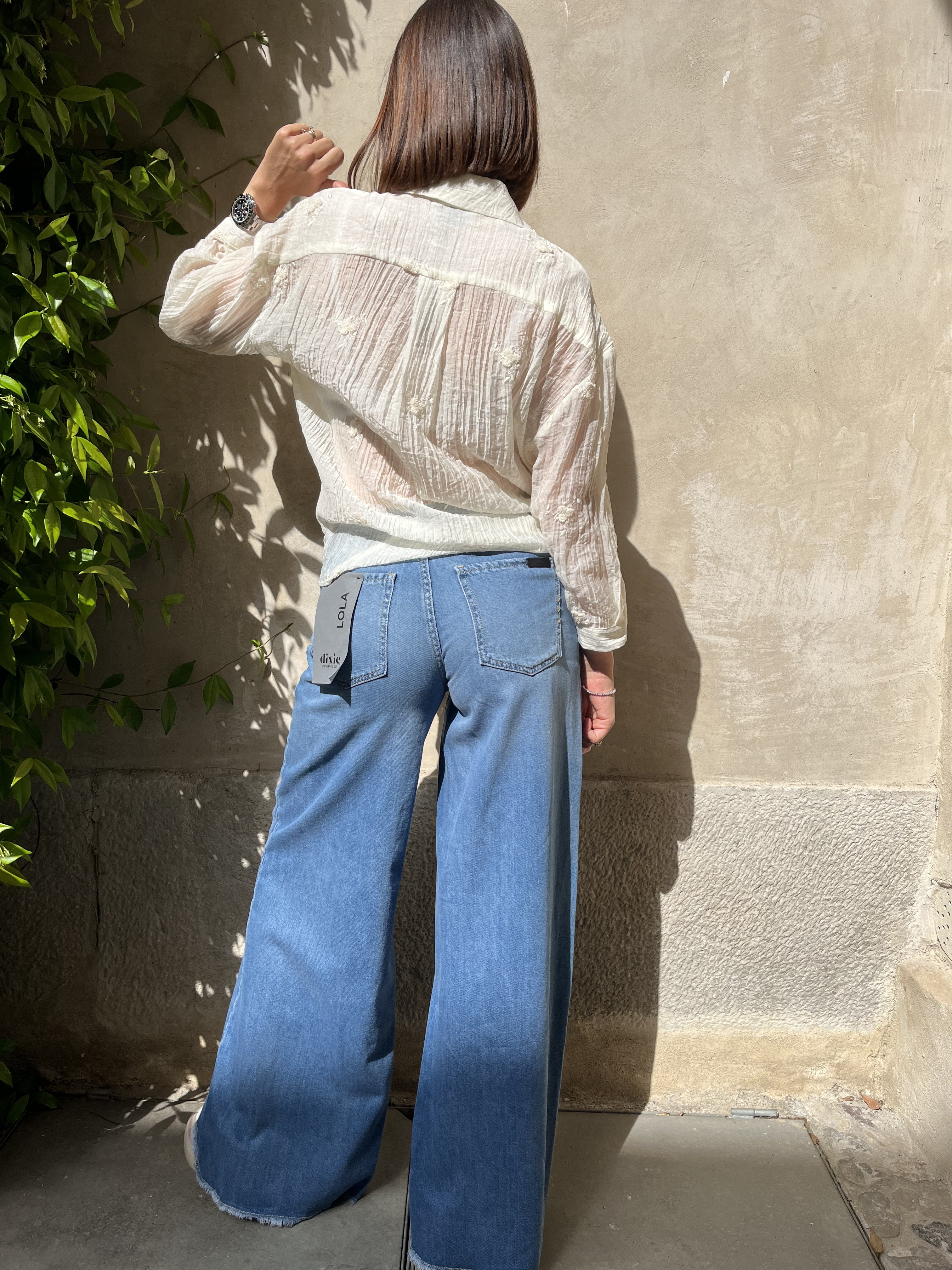 CAMICIA IN MUSSOLA RICAMATA