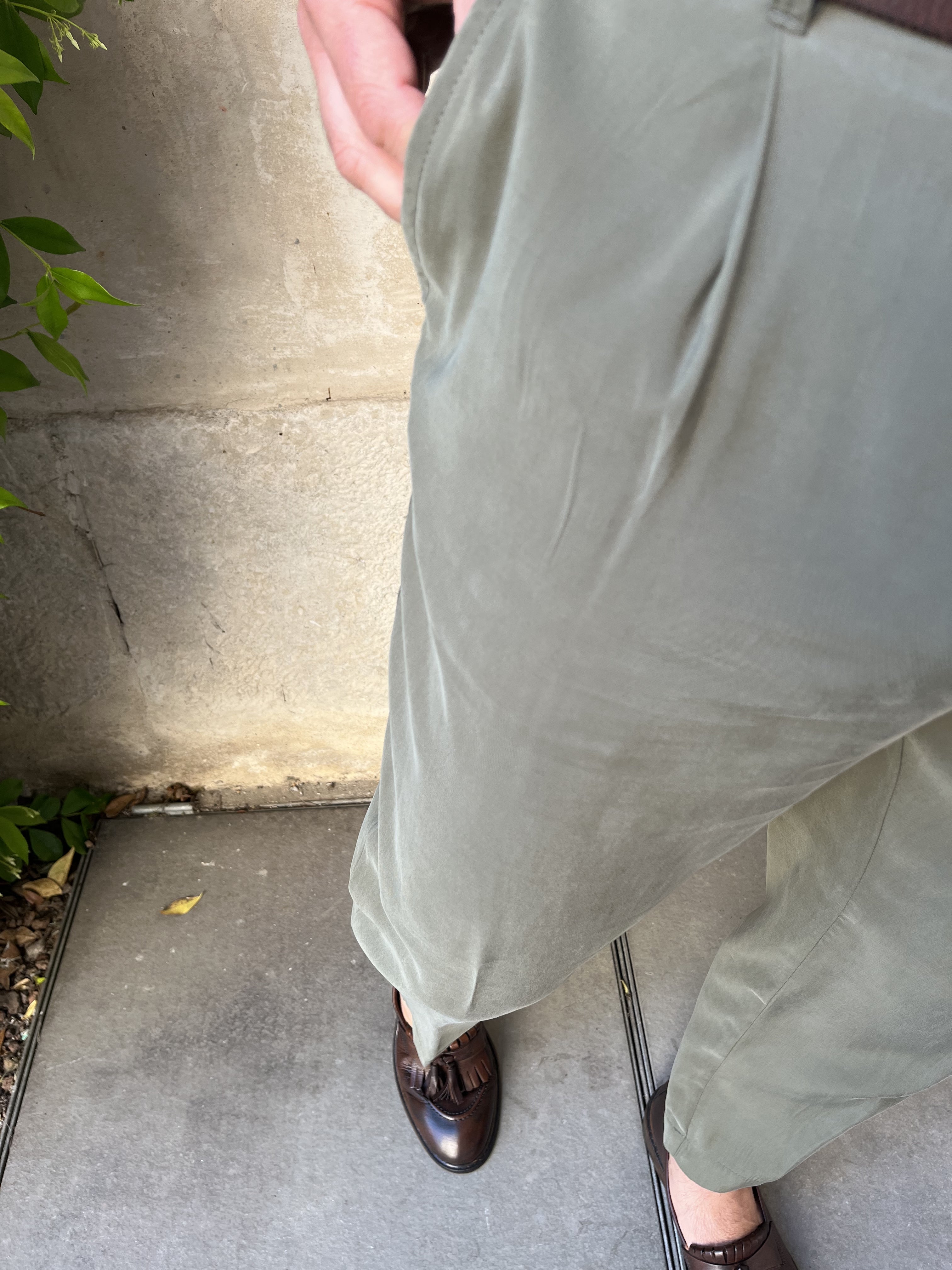 PANTALONE IN VISCOSA EFFETTO SETA LAVATA