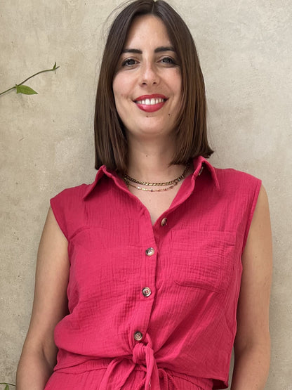 CAMICIA SMANICATA CON NODO