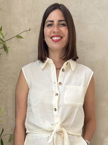 CAMICIA SMANICATA CON NODO