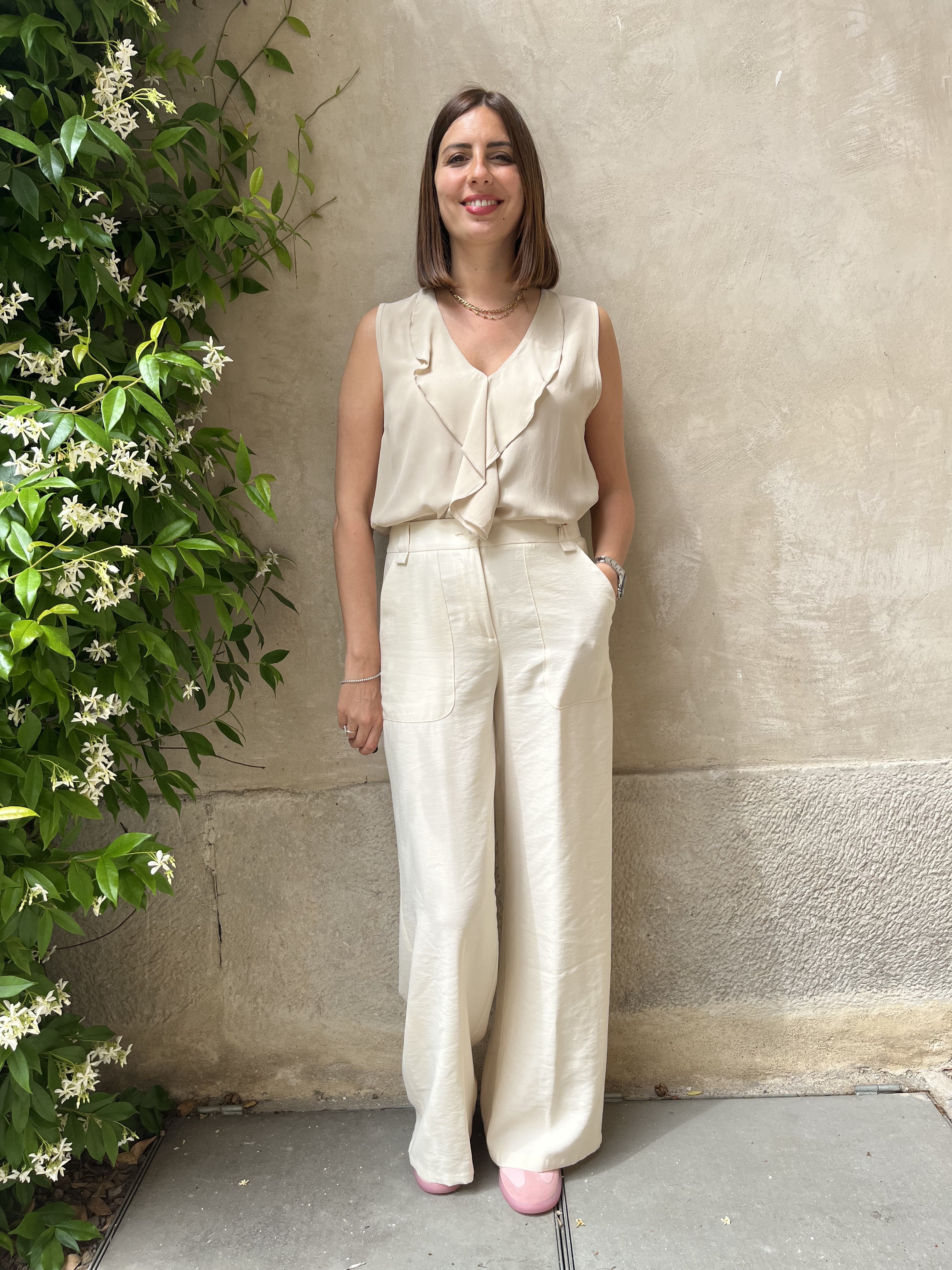 PANTALONE LARGO CON TASCONI