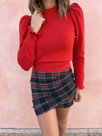 MINIGONNA TARTAN DRAPPEGGIO