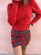 MINIGONNA TARTAN DRAPPEGGIO