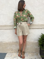 SHORT IN VISCOSA E LINO