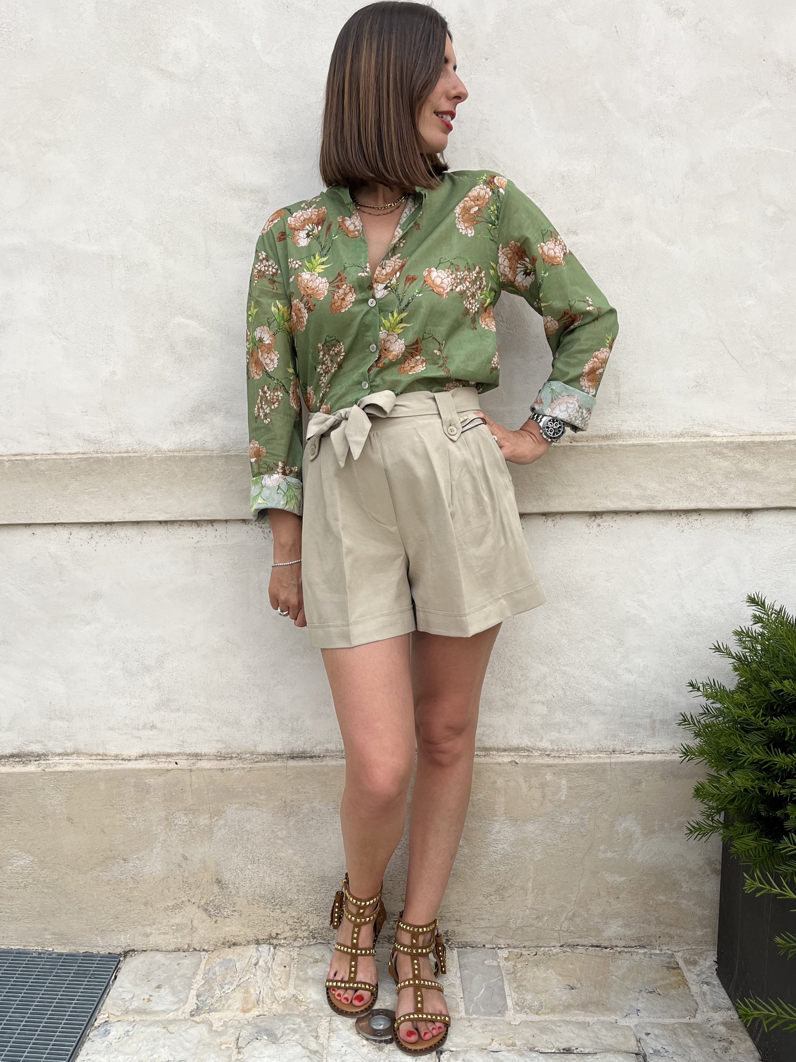 SHORT IN VISCOSA E LINO