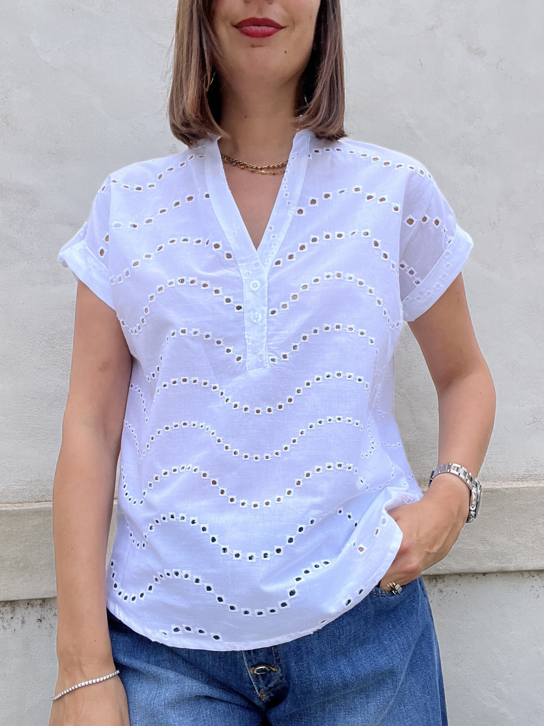 CAMICIA MUSSOLA RICAMATA
