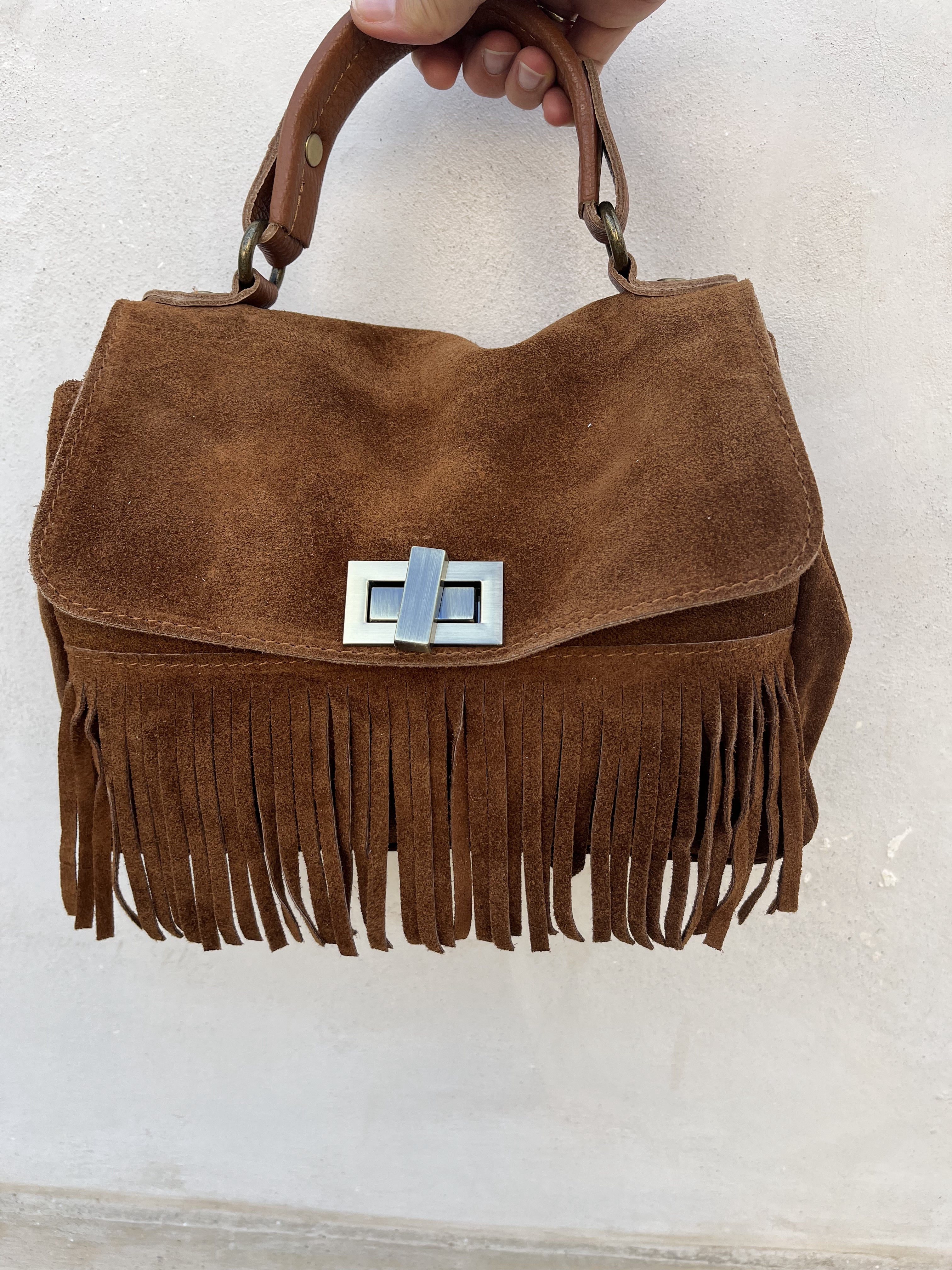 BORSA PELLE FRANGE