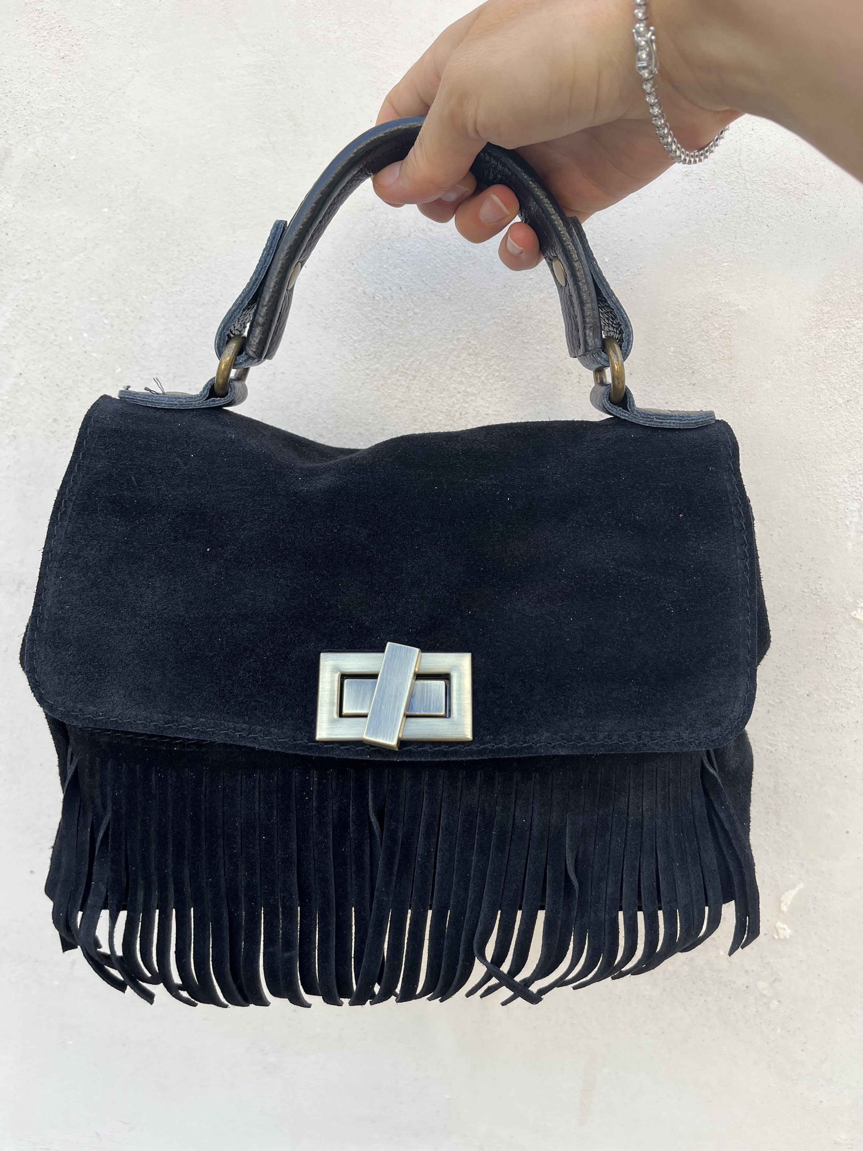 BORSA PELLE FRANGE