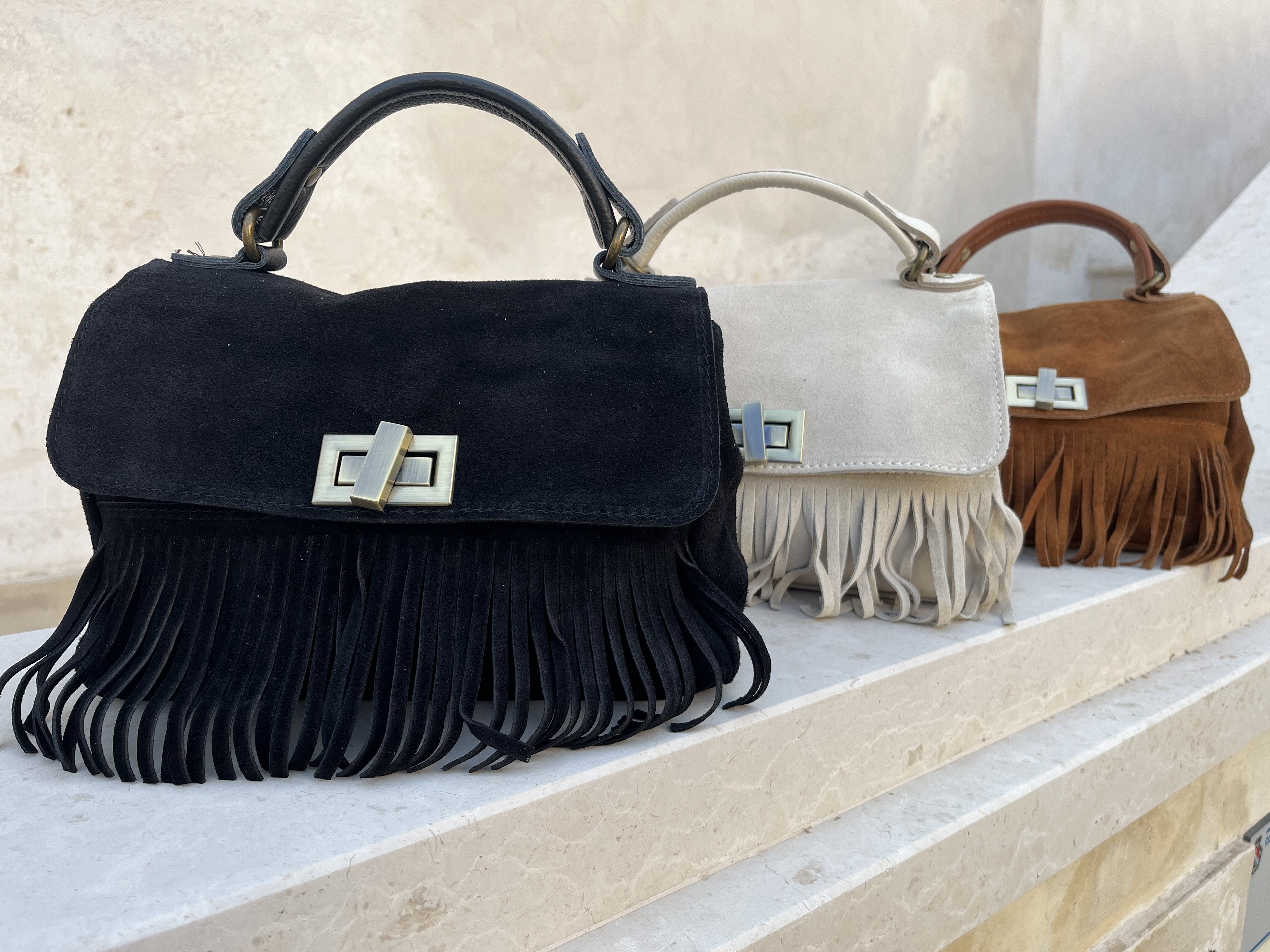 BORSA PELLE FRANGE