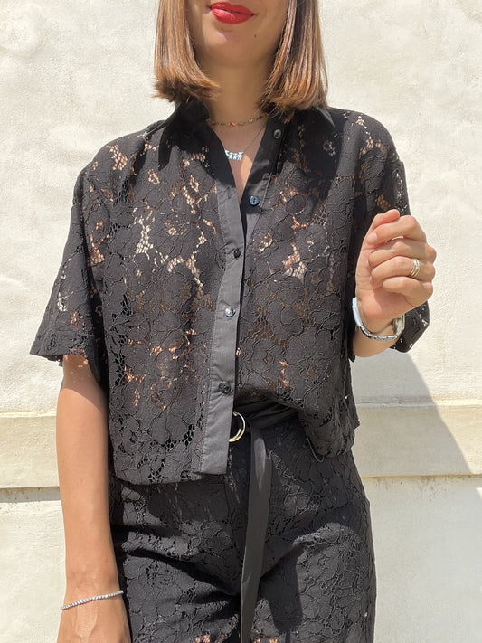 CAMICIA CORTA IN PIZZO