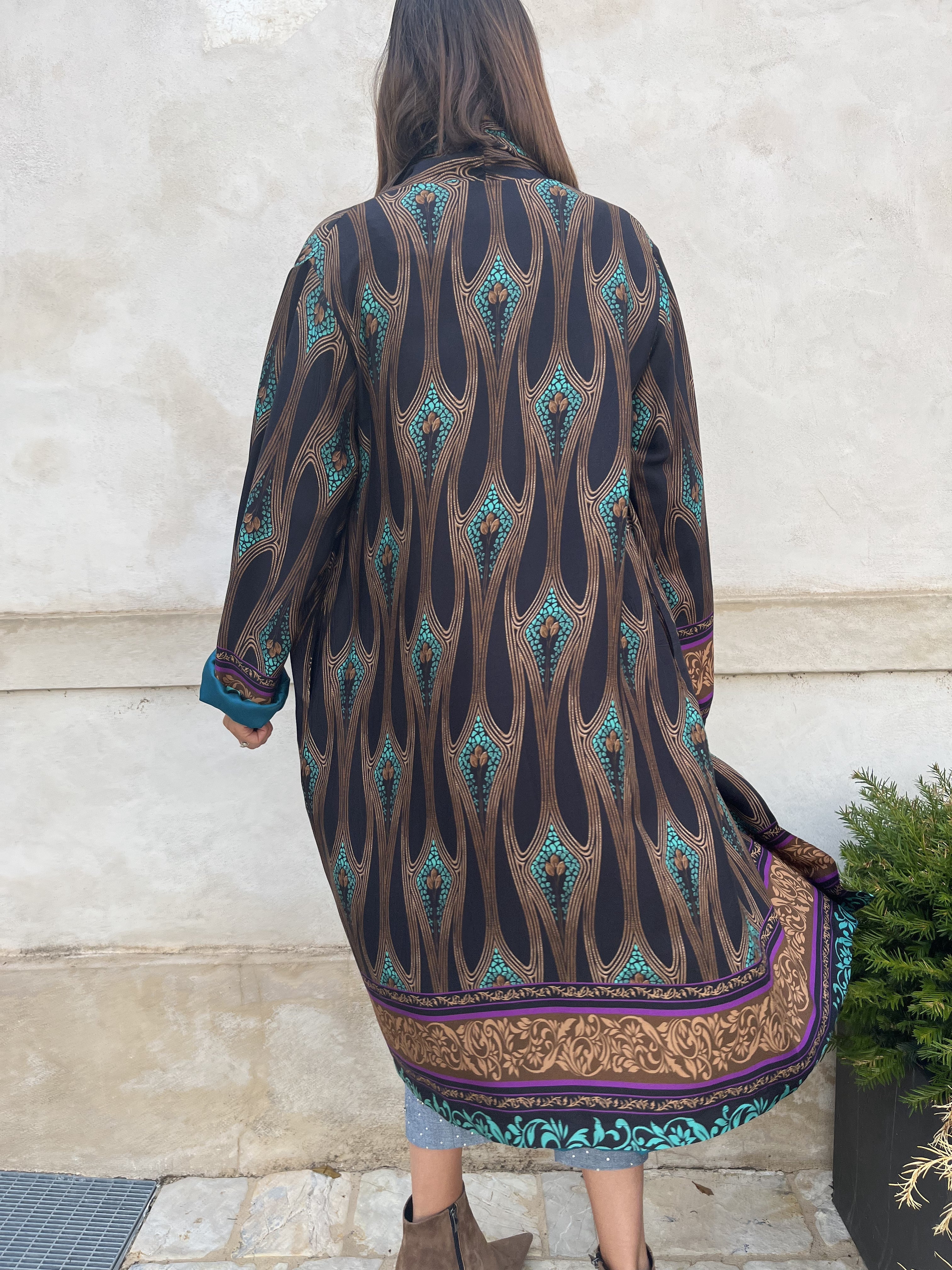 KIMONO LUNGO FANTASIA BRONZO