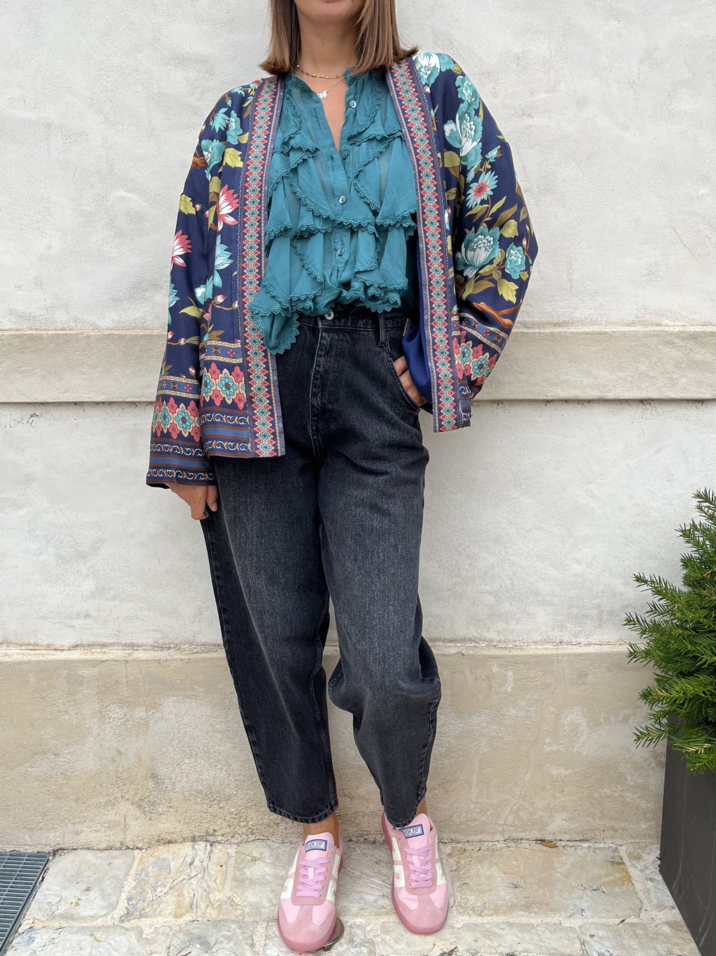 KIMONO CORTO FIORI