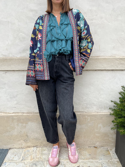 KIMONO CORTO FIORI