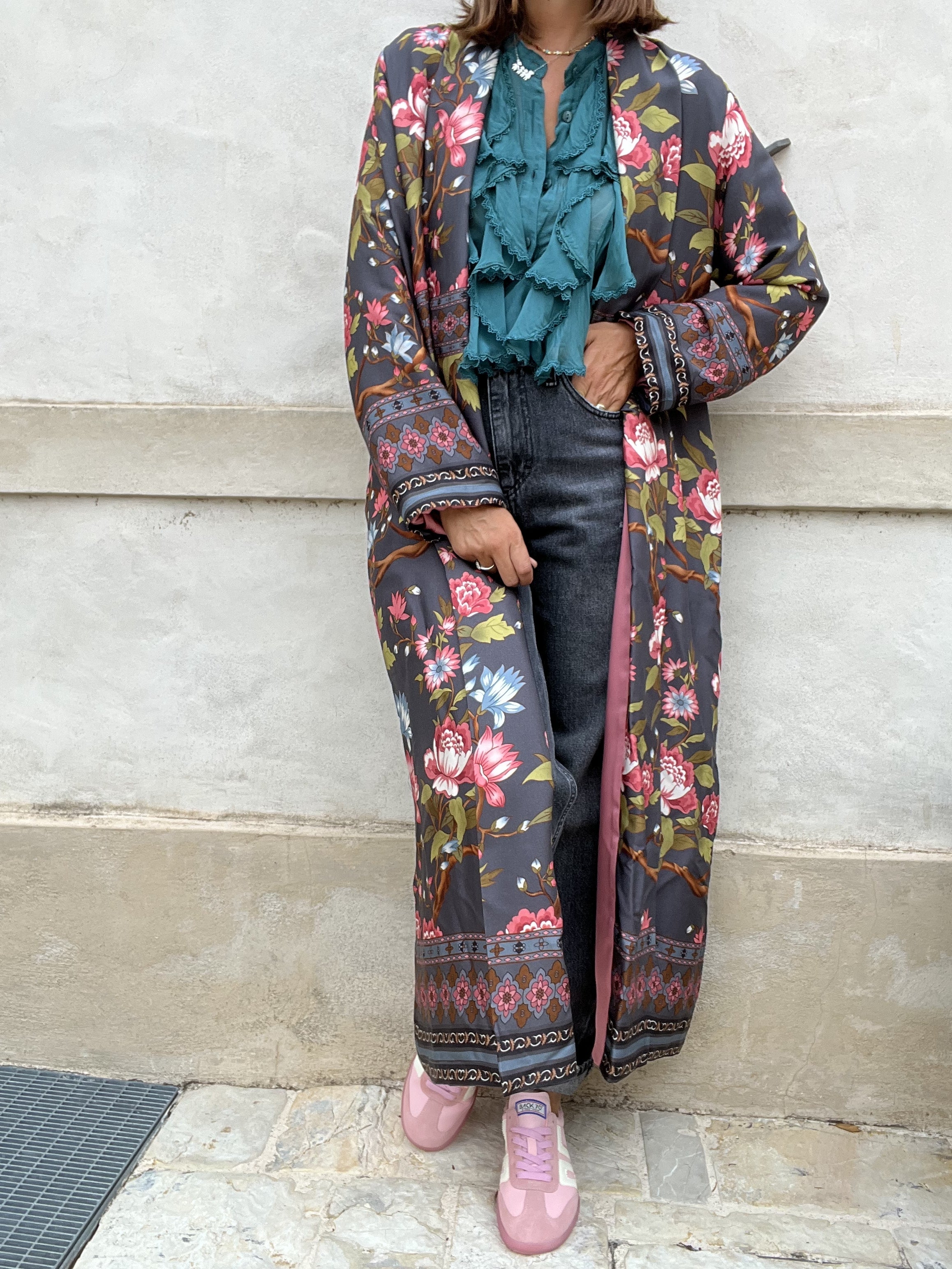 KIMONO LUNGO FIORI