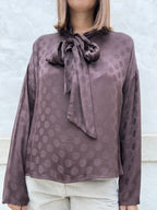 CAMICIA POIS IN VISCOSA E FIOCCO