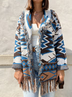 CARDIGAN ALANUI FANTASIA MORO E BLU