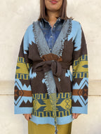 CARDIGAN ETNICO MARRONE