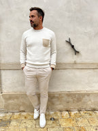 FELPA BOUBLE IN COTONE E LANA GIROCOLLO