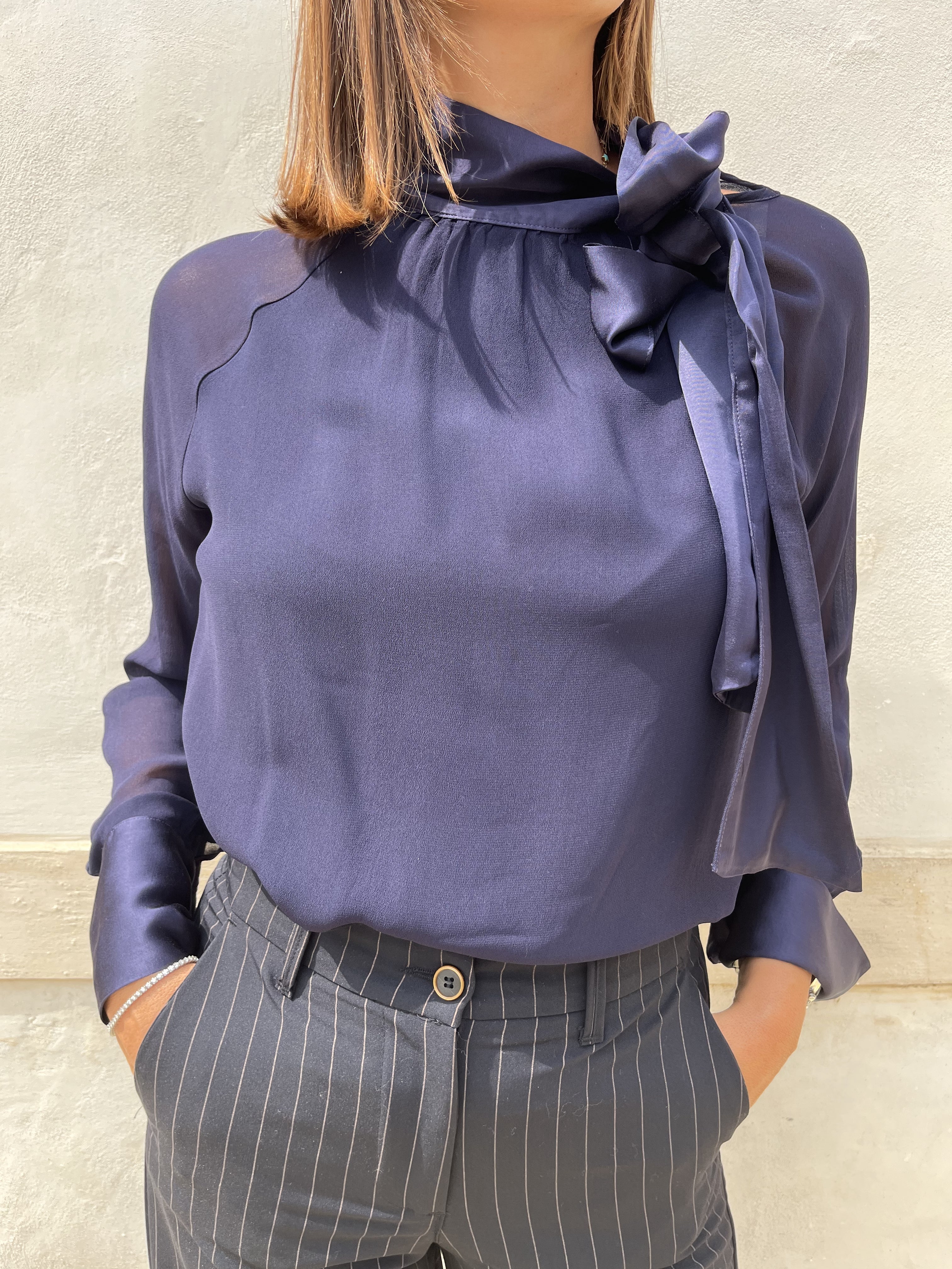 BLUSA FIOCCO IN RASO