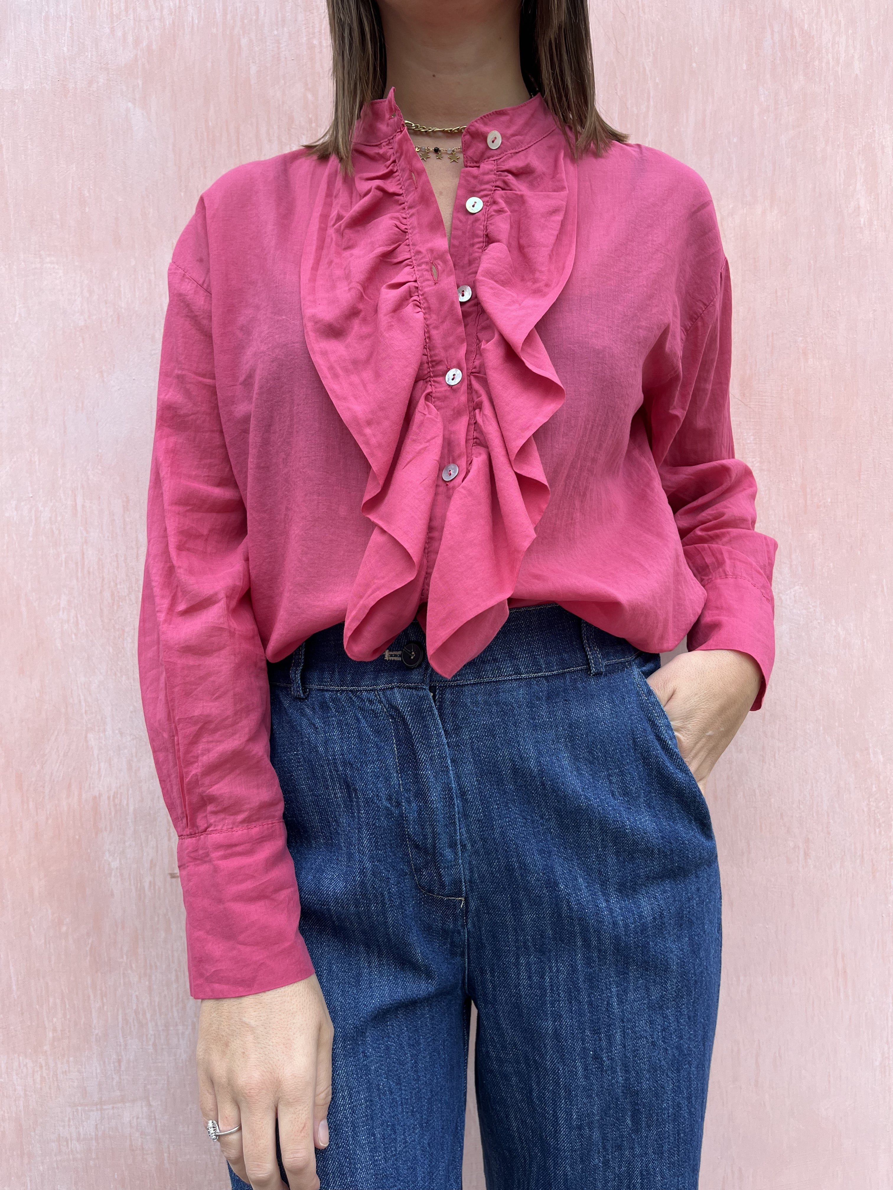 CAMICIA IN MUSSOLA CON VOLANT