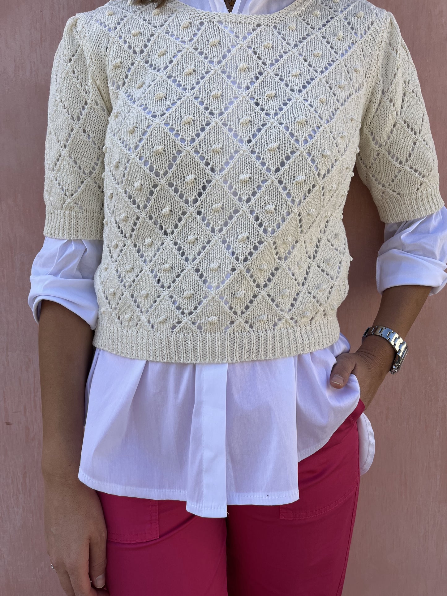 MAGLIA MEZZA MANICA CROCHET