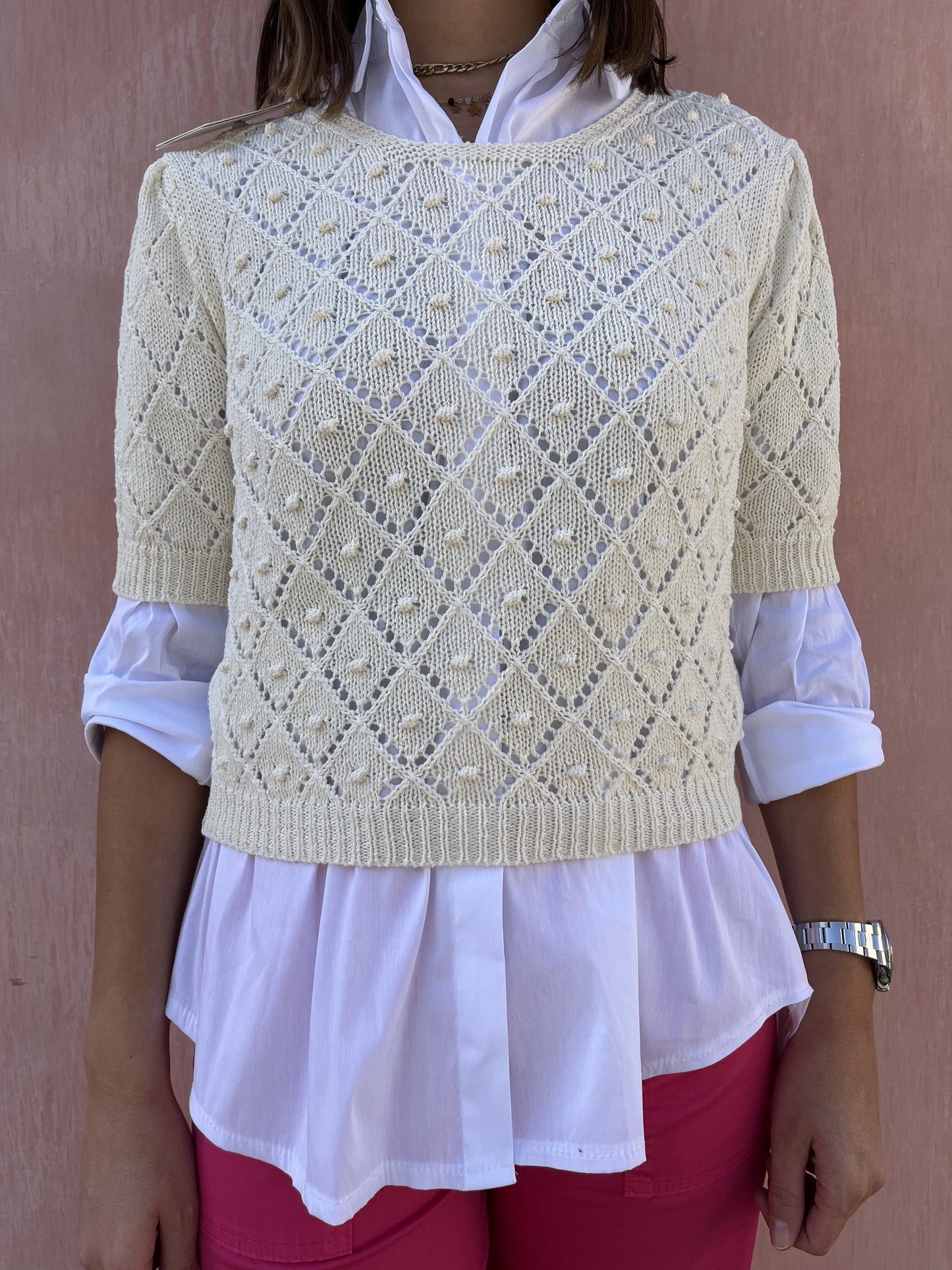 MAGLIA MEZZA MANICA CROCHET