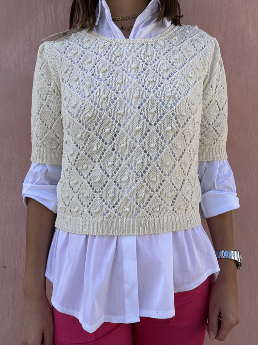 MAGLIA MEZZA MANICA CROCHET