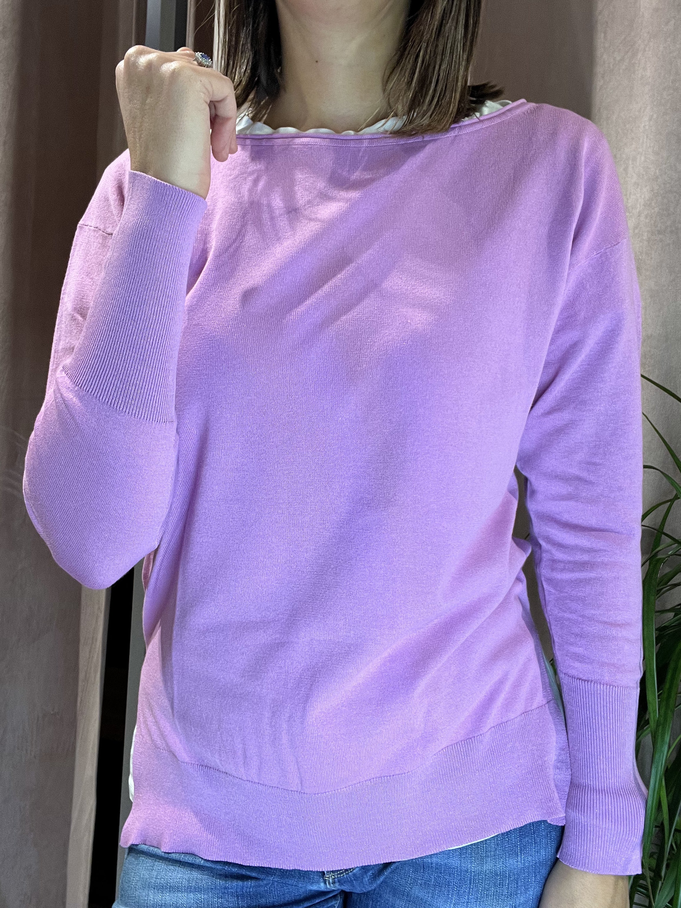 MAGLIONCINO COTONE CON SPACCHI