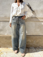 CAMICIA A V CON ROUCHE