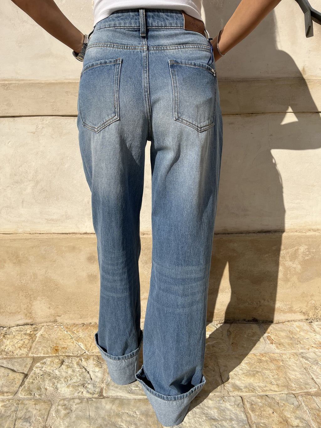 JEANS WIDE LEG LAVAGGIO CHIARO