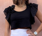 CROP TSHIRT CON ROUCHES