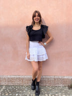 CROP TSHIRT CON ROUCHES