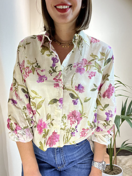 CAMICIA IN MUSSOLA FANTASIA A FIORI