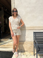 TOP CROCHET SMANICATO