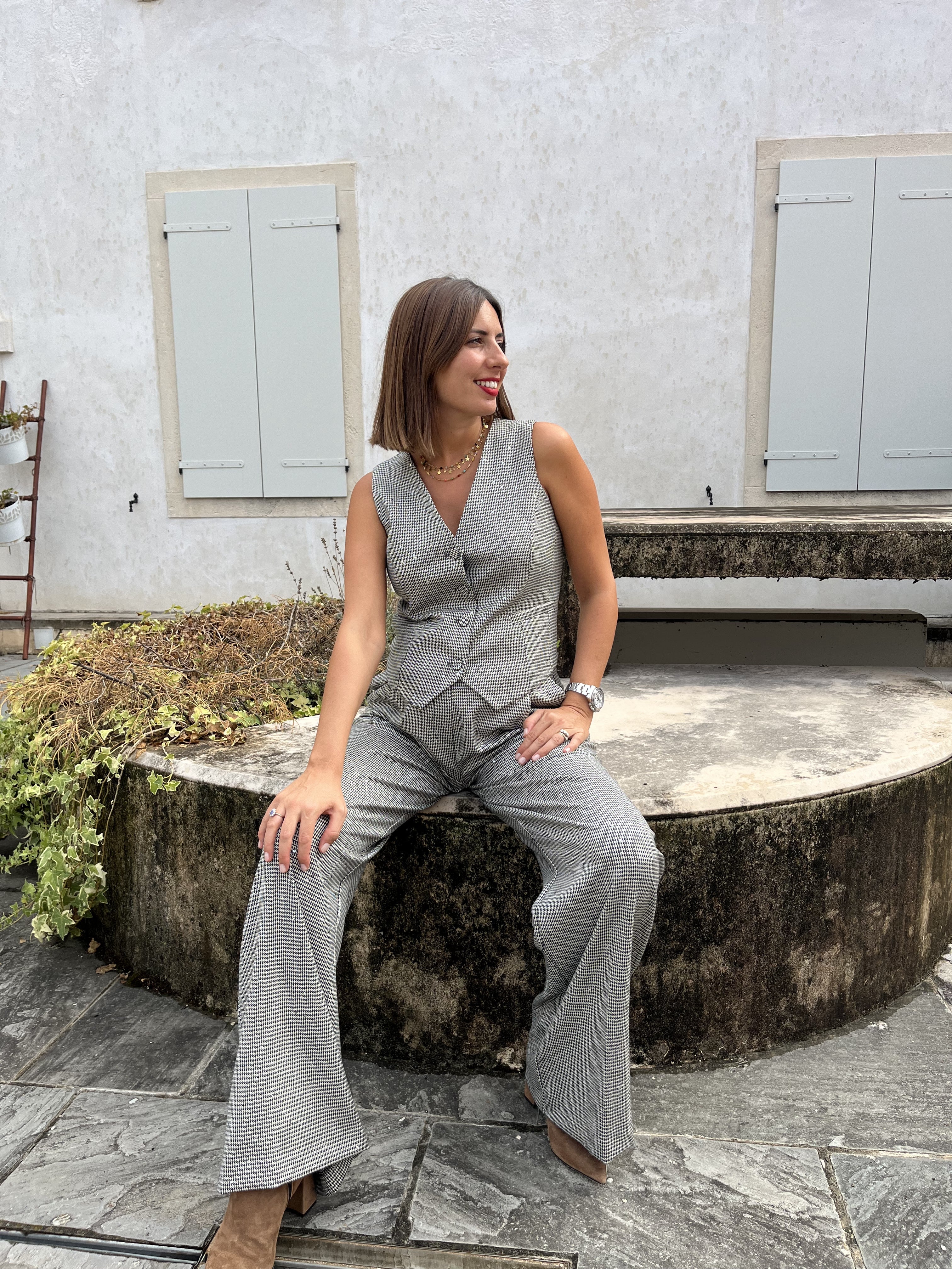 COMPLETO GILET E PANTALONE PALAZZO