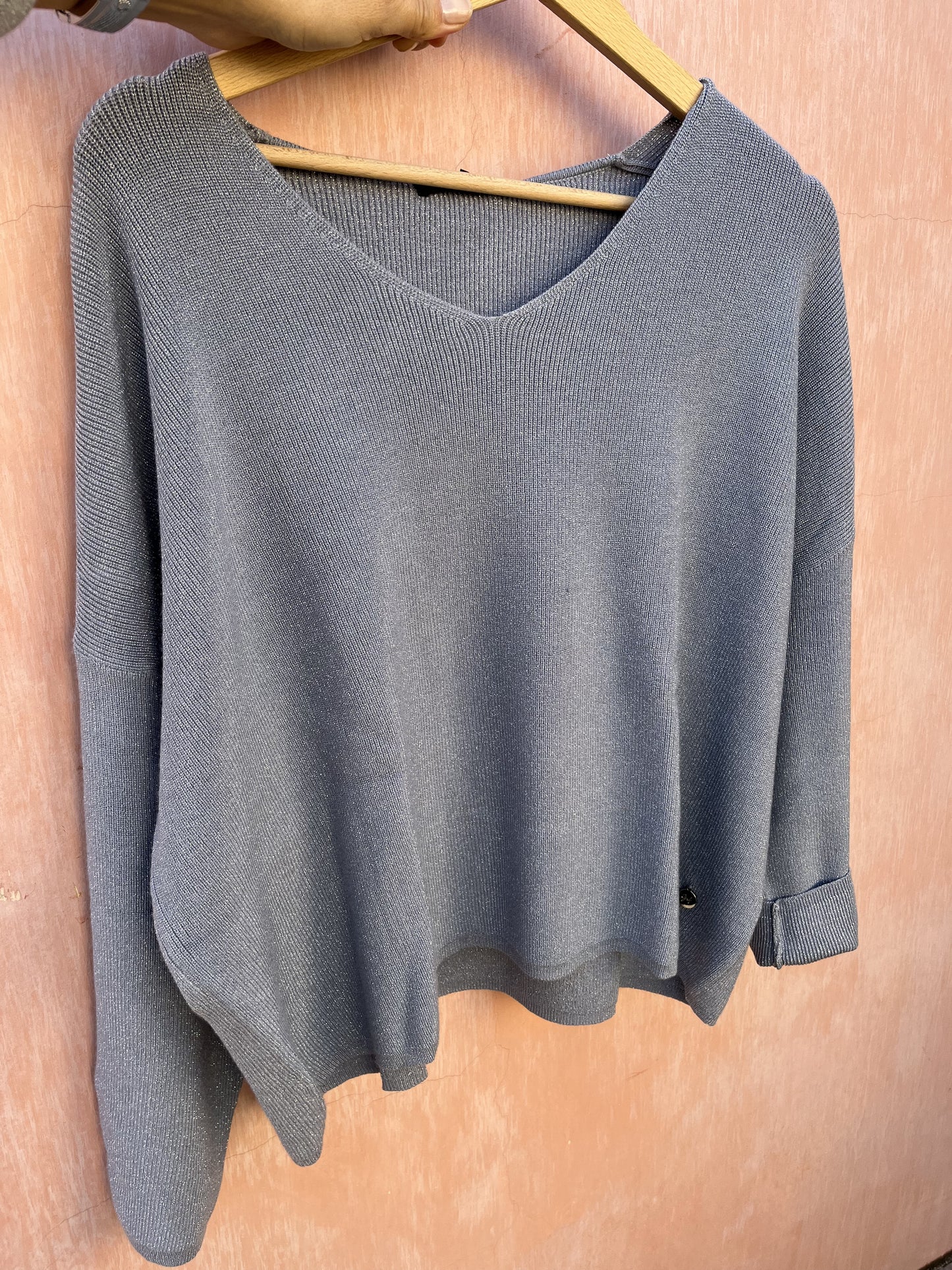 MAGLIONE SCOLLO V LUREX