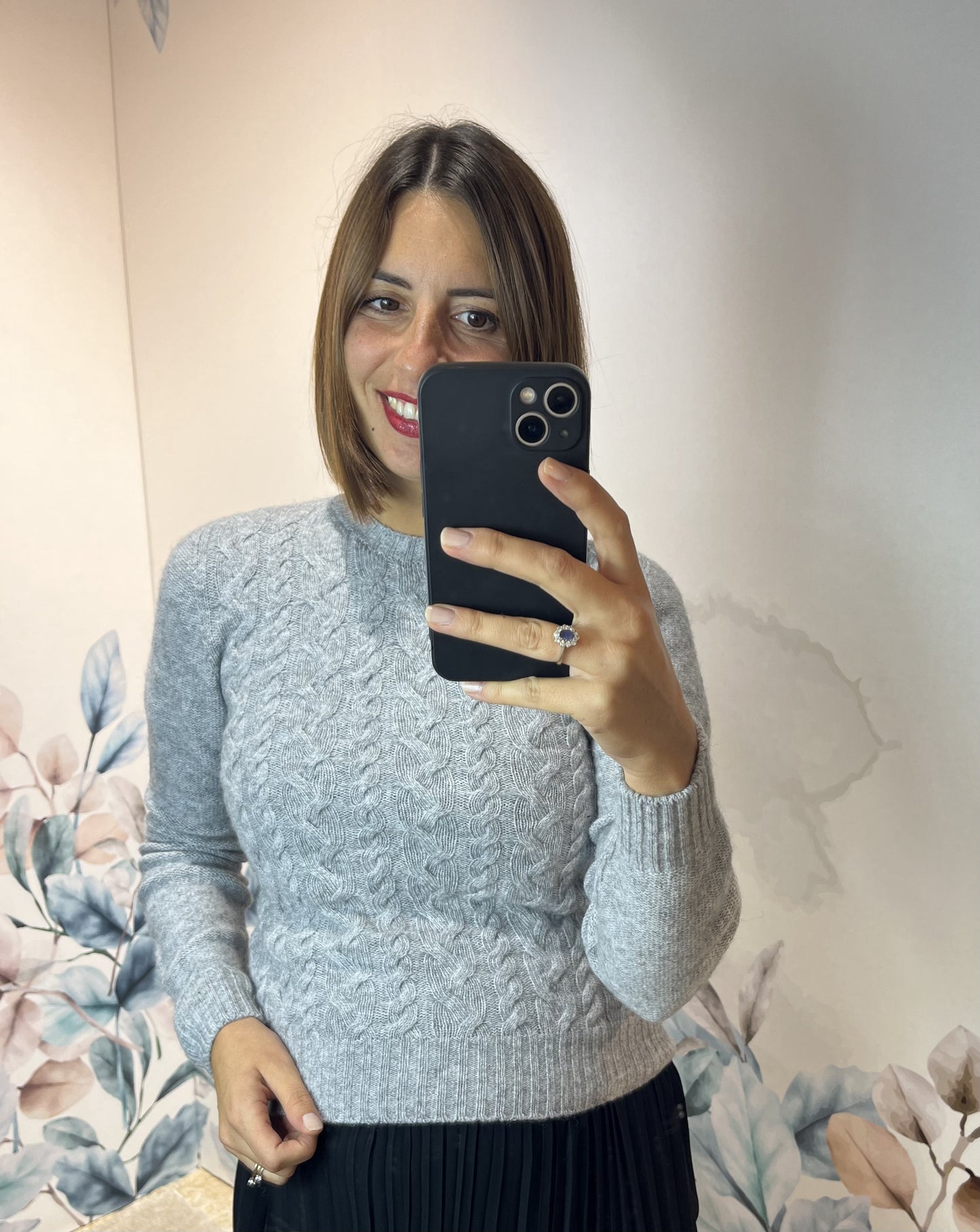 MAGLIONE A TRECCE MISTO CASHMERE