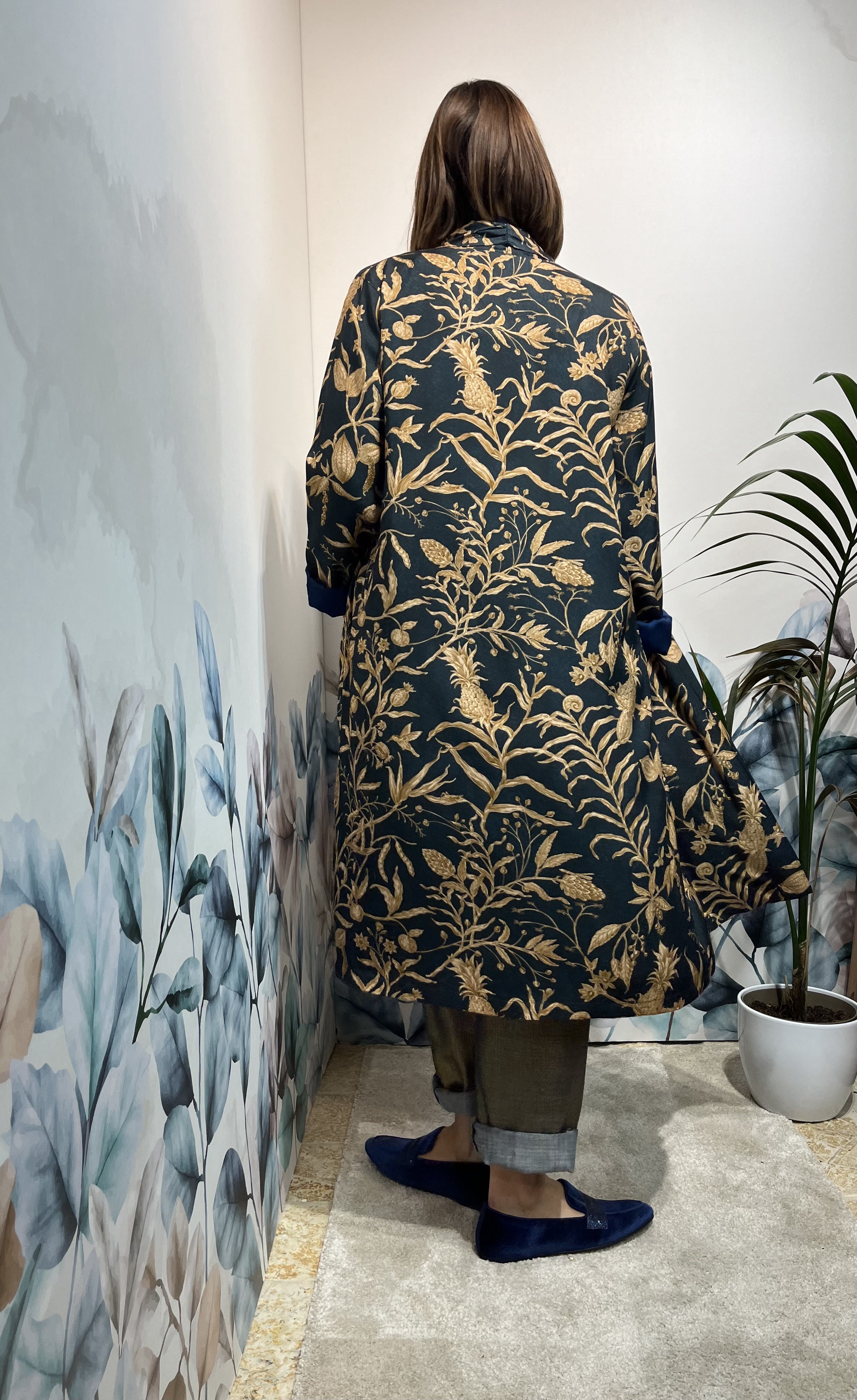 KIMONO FANTASIA BLU E BRONZO