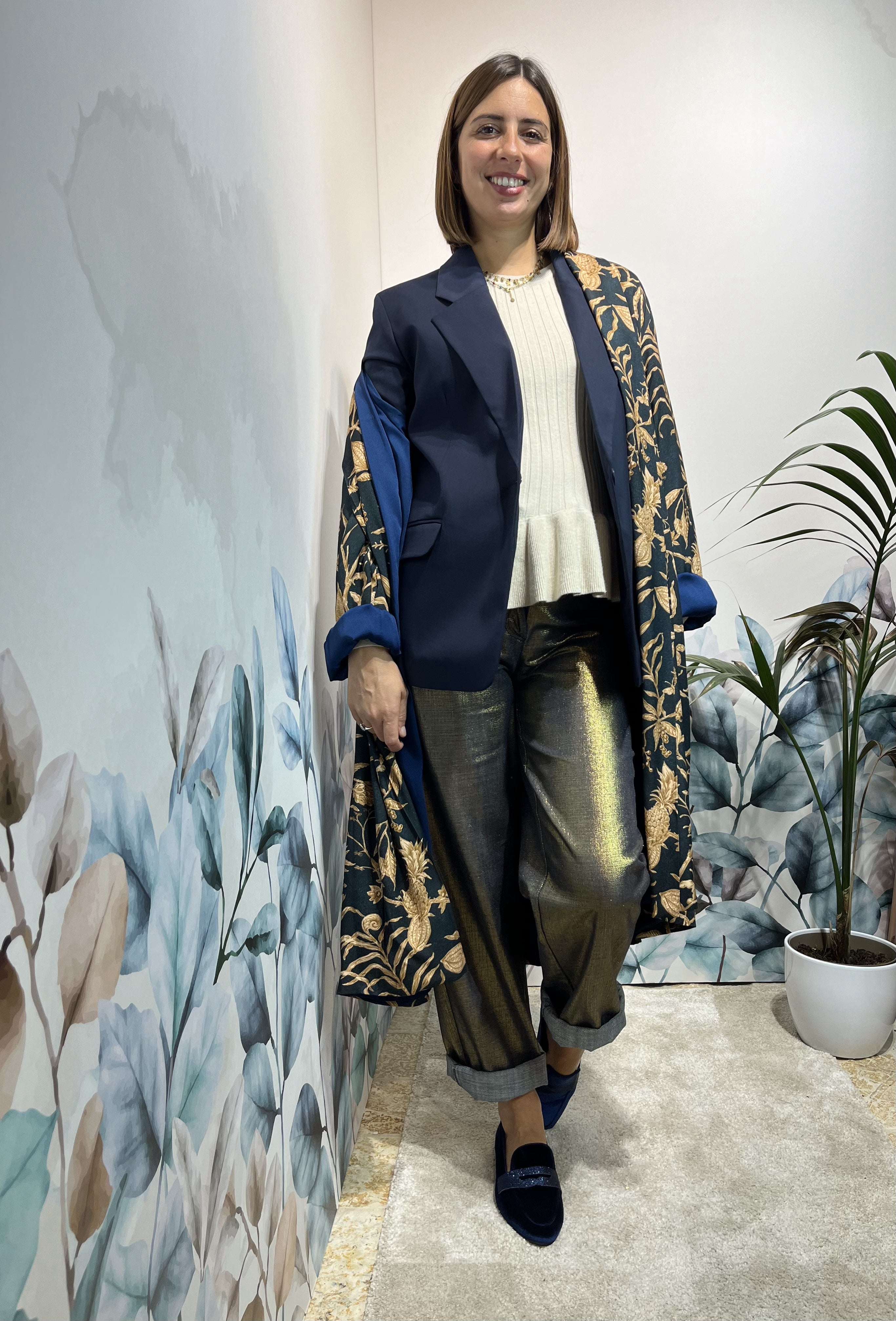 KIMONO FANTASIA BLU E BRONZO