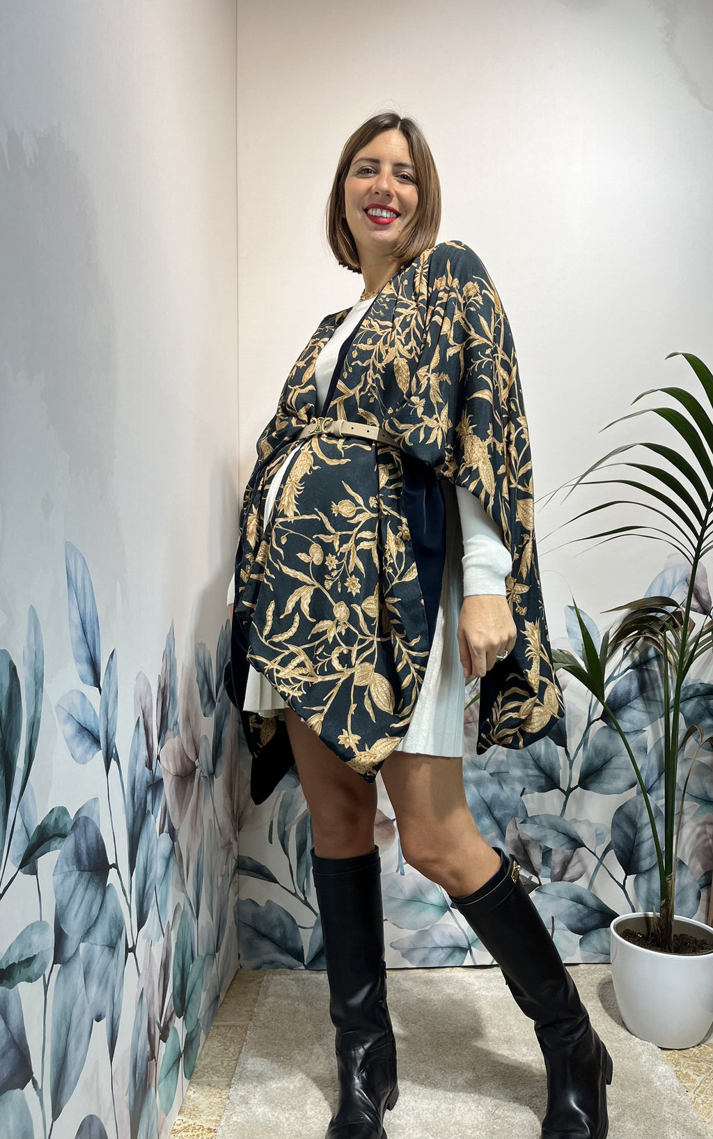 MANTELLA REVERSIBILE BLU E BRONZO