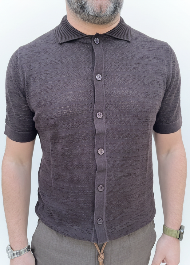 CAMICIA CROCHET MANICA CORTA