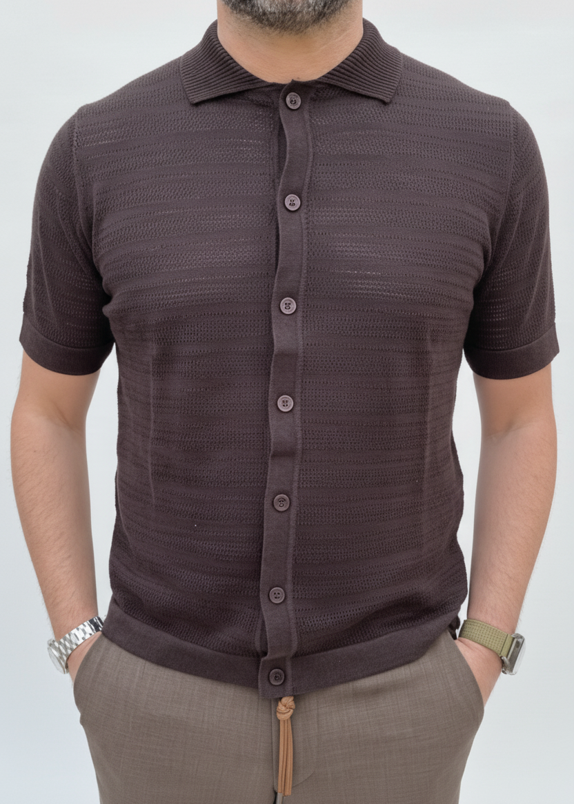 CAMICIA CROCHET MANICA CORTA