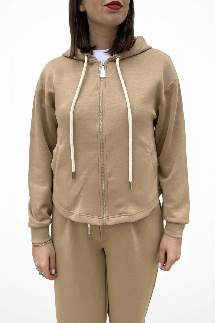 FELPA CAPPUCCIO CON ZIP