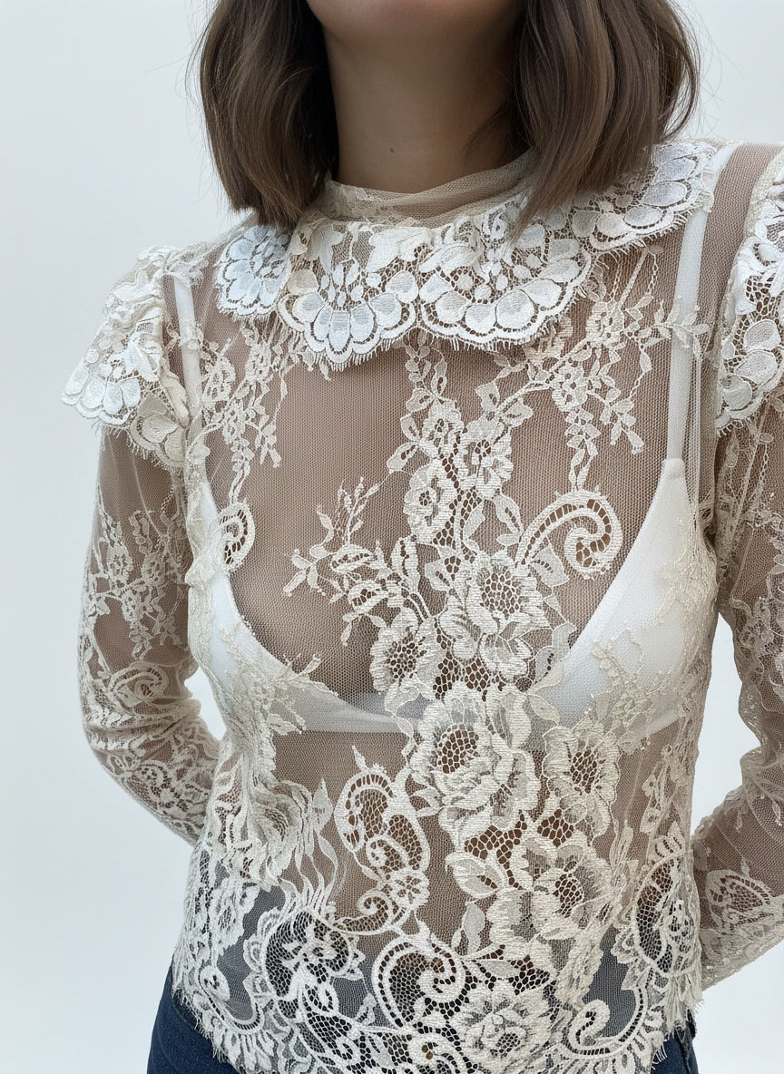 CAMICIA PIZZO GIROCOLLO