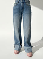 JEANS WIDE LEG LAVAGGIO CHIARO