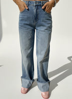 JEANS WIDE LEG LAVAGGIO CHIARO