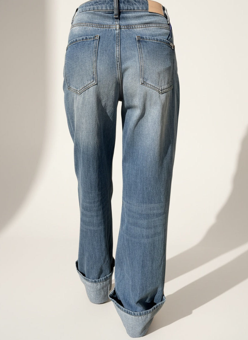 JEANS WIDE LEG LAVAGGIO CHIARO